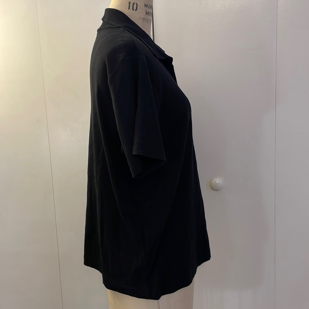 Jones New York short sleeve v-neck black collared shirt - Picture 5 of 7